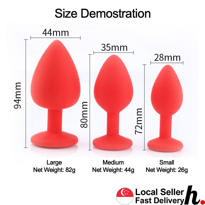 Red Silicone Anal Plug Butt Plug  Adult Sex Toys Singapore