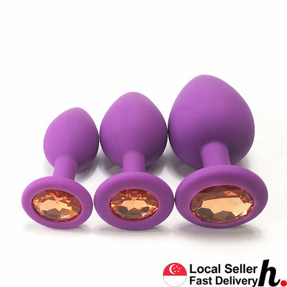 Purple Silicone Anal Plug Butt Plug  Adult Sex Toys Singapore