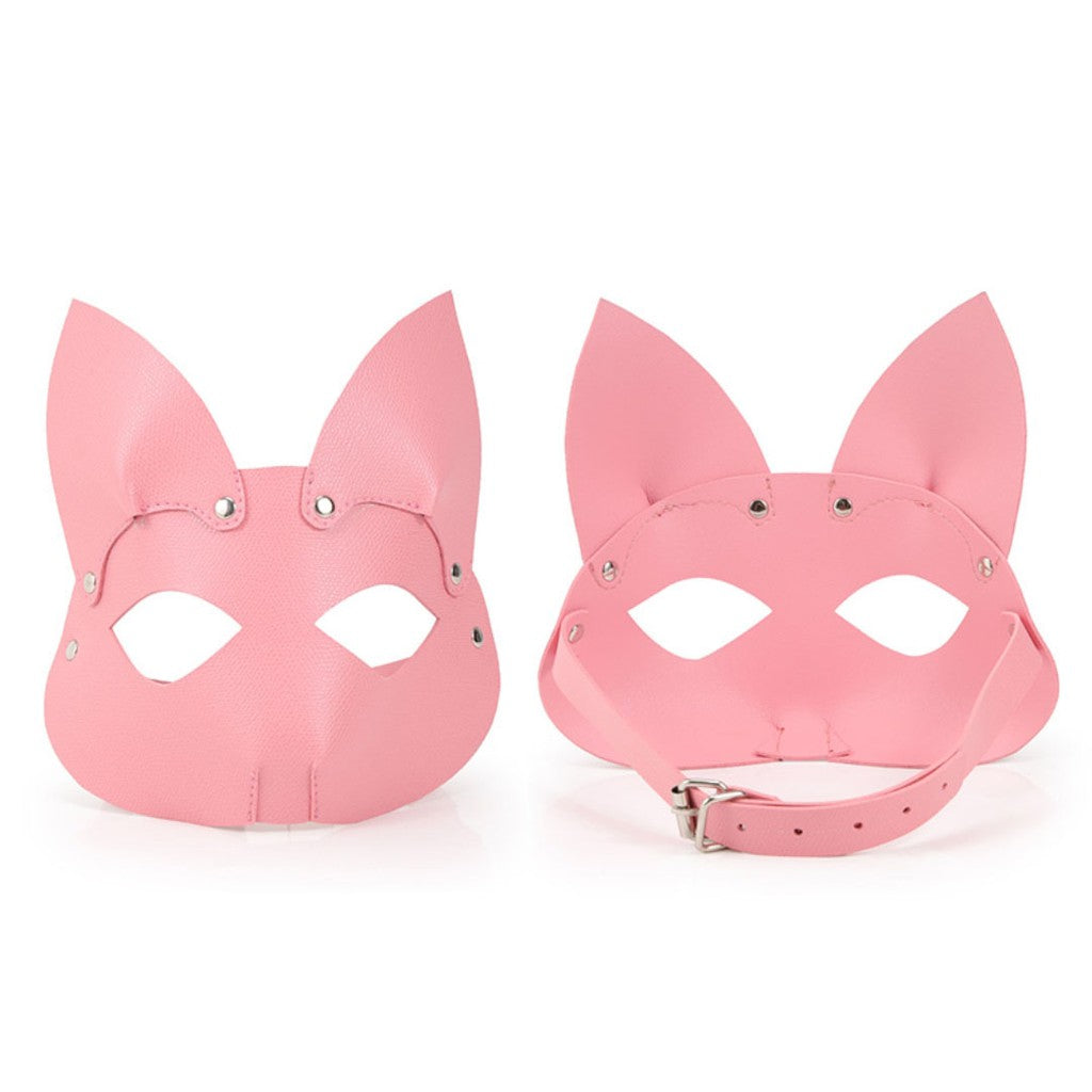 Cosplay Sexy Leather Rabbit Cat Mask Hood BDSM Fetish Binding Erotic Mask Halloween Party Eye Mask