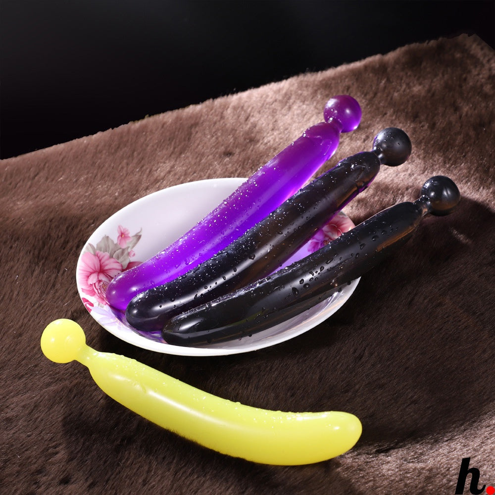 Dildo Banana Eggplant Sharp Erotic Soft Jelly Dildo