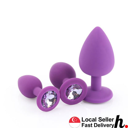 Purple Silicone Anal Plug Butt Plug  Adult Sex Toys Singapore