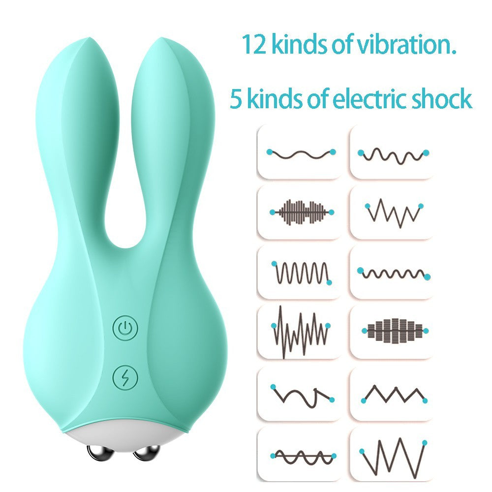 Rabbit Vibrator with Electric Shock Dual Motor Vibration Sex Toys Singapore