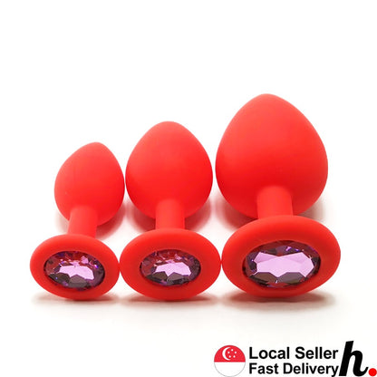 Red Silicone Anal Plug Butt Plug  Adult Sex Toys Singapore