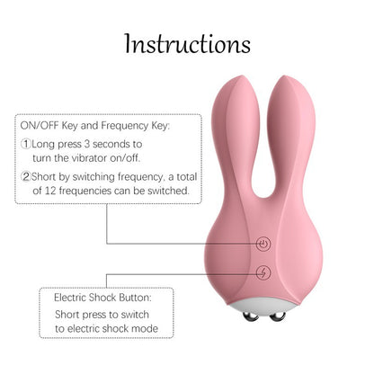 Rabbit Vibrator with Electric Shock Dual Motor Vibration Sex Toys Singapore