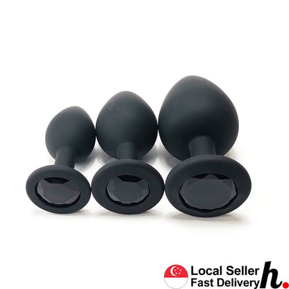 Black Silicone Anal Plug Butt Plug  Adult Sex Toys Singapore