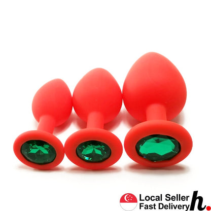 Red Silicone Anal Plug Butt Plug  Adult Sex Toys Singapore