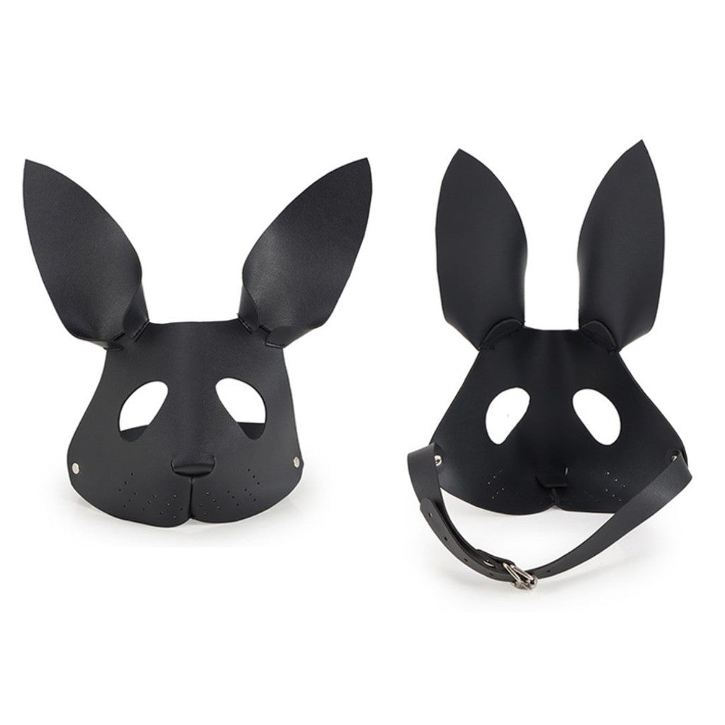 Cosplay Sexy Leather Rabbit Cat Mask Hood BDSM Fetish Binding Erotic Mask Halloween Party Eye Mask