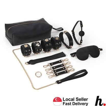 Real Leather BDSM 8 pcs Bondage set for Beginners/Starter Kit Adult Sex Toys Singapore