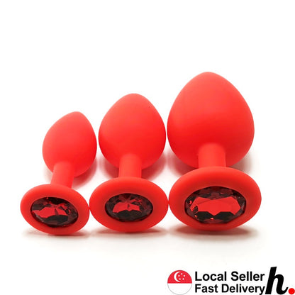 Red Silicone Anal Plug Butt Plug  Adult Sex Toys Singapore