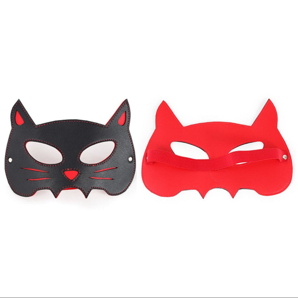 Cosplay Sexy Leather Rabbit Cat Mask Hood BDSM Fetish Binding Erotic Mask Halloween Party Eye Mask