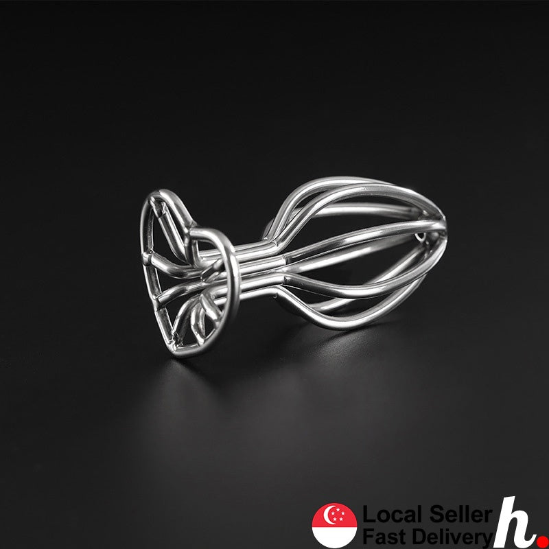 Anal Plug Butt Plug Heart Shape Mesh Type Stainless Steel Metal Adult Sex Toys Singapore