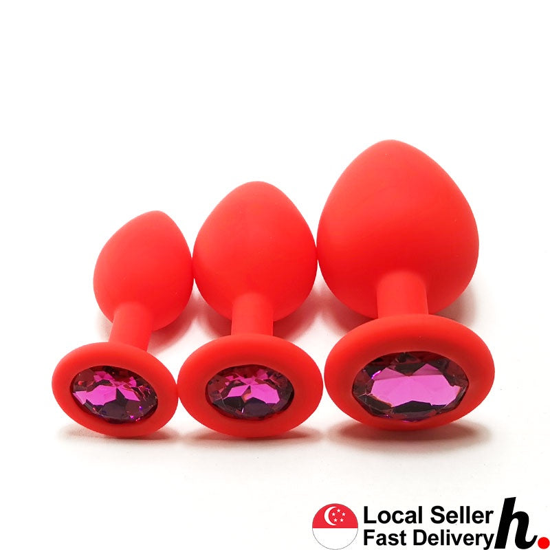 Red Silicone Anal Plug Butt Plug  Adult Sex Toys Singapore