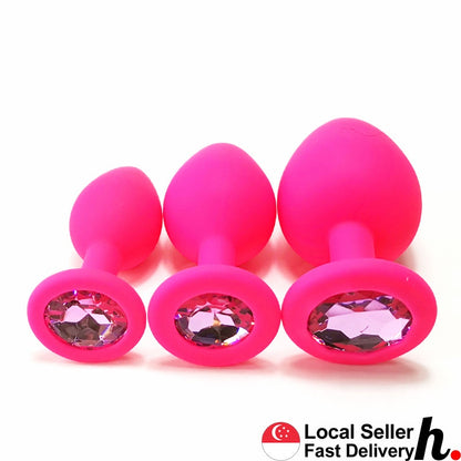 Pink Silicone Anal Plug Butt Plug  Adult Sex Toys Singapore