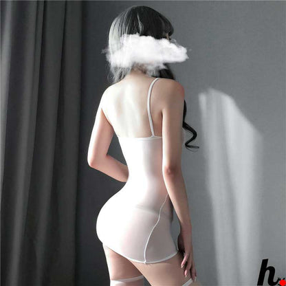 Erotic lingerie short skirt stockings sexy transparent tight sexy stockings