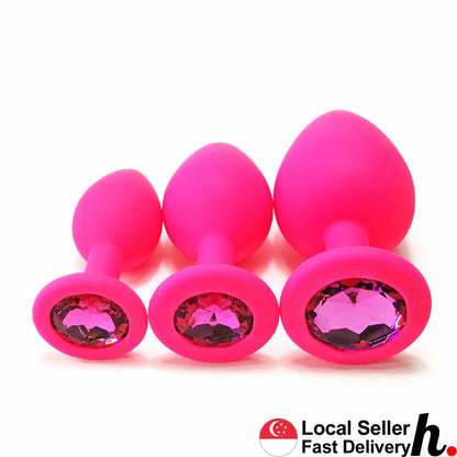 Pink Silicone Anal Plug Butt Plug  Adult Sex Toys Singapore