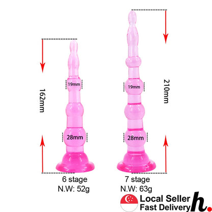 Anal Beads Six Stage Seven Stage Suction Cup Anal Plug Butt Plug Erotic Soft Jelly Excitement Style Sex Toys Singapore