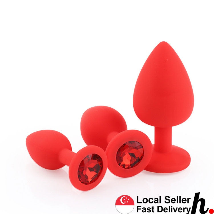 Red Silicone Anal Plug Butt Plug  Adult Sex Toys Singapore