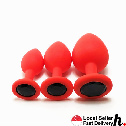 Red Silicone Anal Plug Butt Plug  Adult Sex Toys Singapore