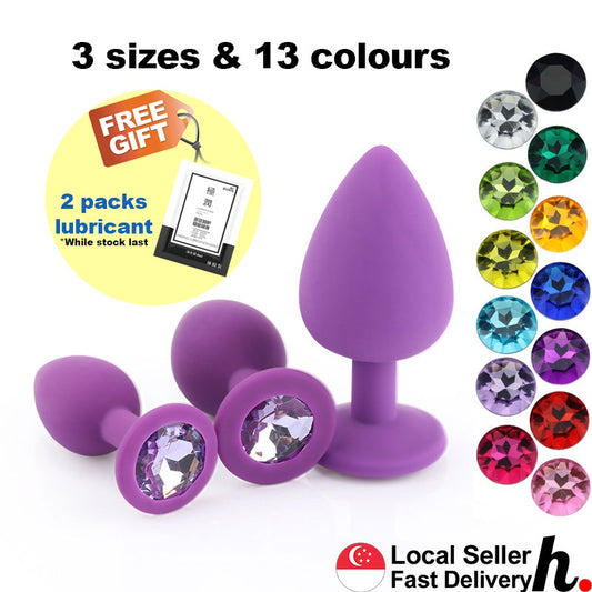 Purple Silicone Anal Plug Butt Plug  Adult Sex Toys Singapore