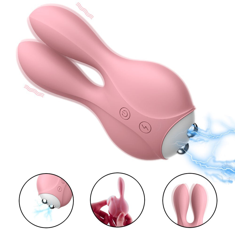 Rabbit Vibrator with Electric Shock Dual Motor Vibration Sex Toys Singapore