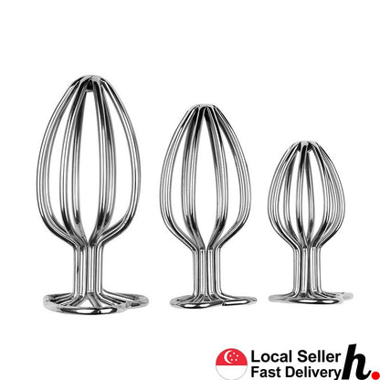 Anal Plug Butt Plug Heart Shape Mesh Type Stainless Steel Metal Adult Sex Toys Singapore