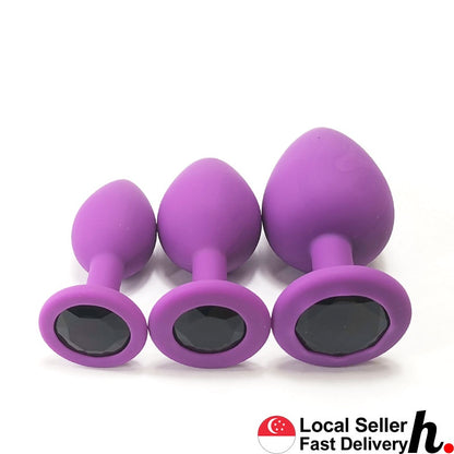 Purple Silicone Anal Plug Butt Plug  Adult Sex Toys Singapore