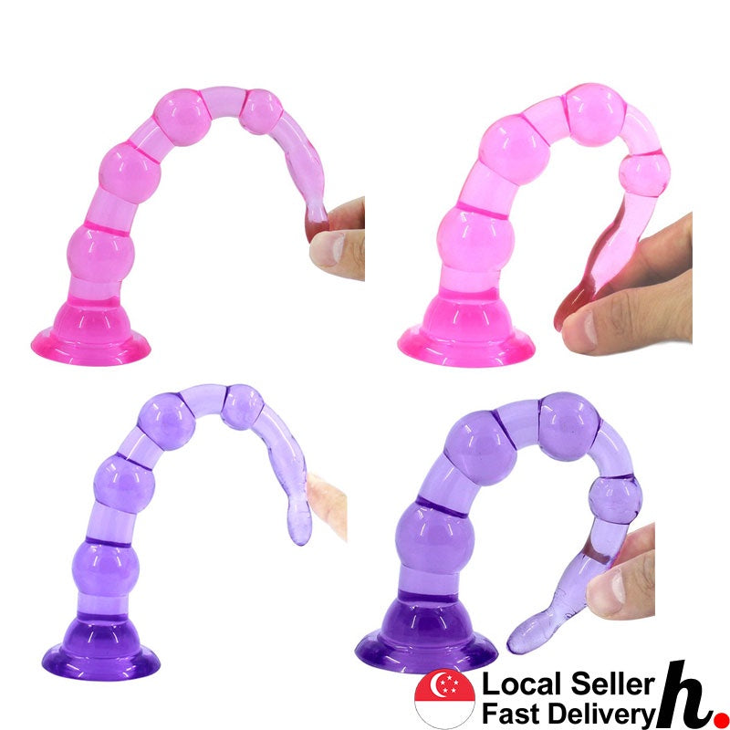 Anal Beads Six Stage Seven Stage Suction Cup Anal Plug Butt Plug Erotic Soft Jelly Excitement Style Sex Toys Singapore