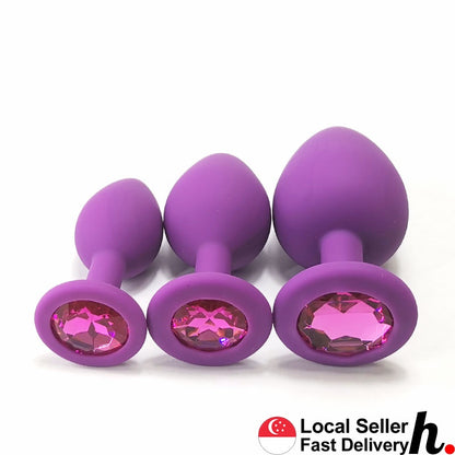 Purple Silicone Anal Plug Butt Plug  Adult Sex Toys Singapore