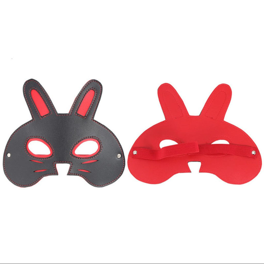 Cosplay Sexy Leather Rabbit Cat Mask Hood BDSM Fetish Binding Erotic Mask Halloween Party Eye Mask