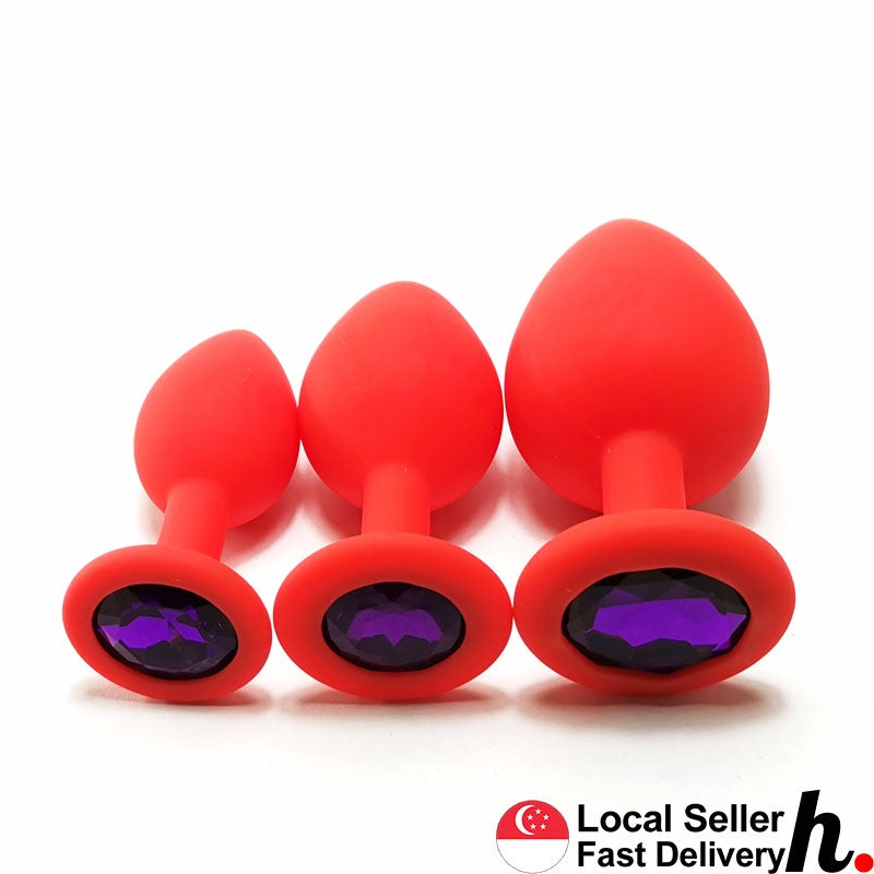 Red Silicone Anal Plug Butt Plug  Adult Sex Toys Singapore