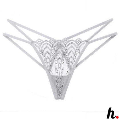 French foreplay training sexy panties female buttocks sexy tulle embroidery pearl perspective hot low waist thong