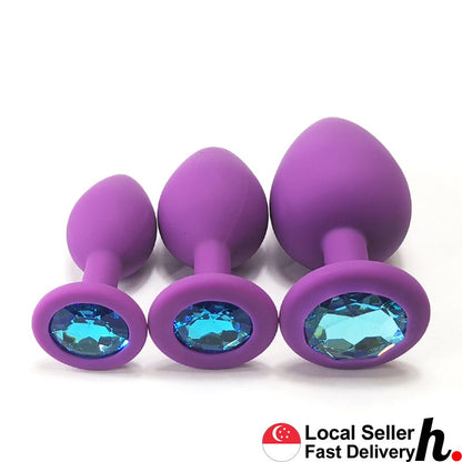 Purple Silicone Anal Plug Butt Plug  Adult Sex Toys Singapore