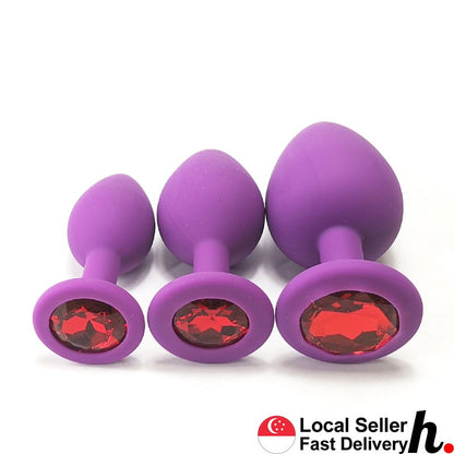 Purple Silicone Anal Plug Butt Plug  Adult Sex Toys Singapore