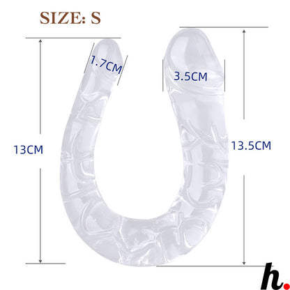 Double ended Dildo Transparent Extra Large Soft Jelly Dildo Sex Toys Singapore