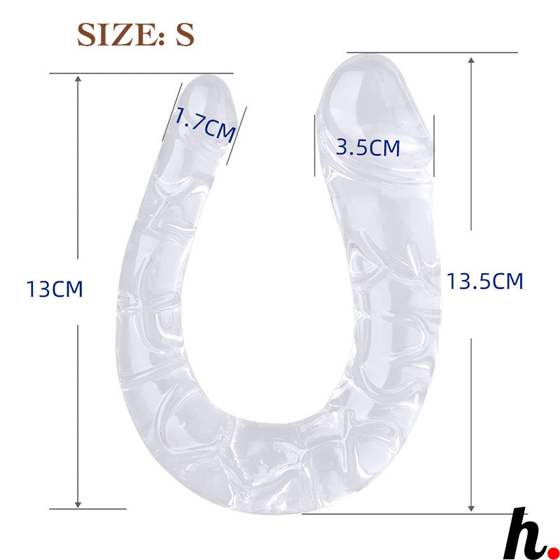 Double ended Dildo Transparent Extra Large Soft Jelly Dildo Sex Toys Singapore