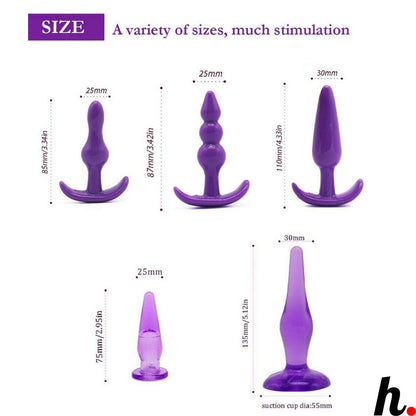 8 in One Set Vibration Anal Plug Butt Plug Erotic Soft Jelly Outdoor Excitement Style Sex Toys