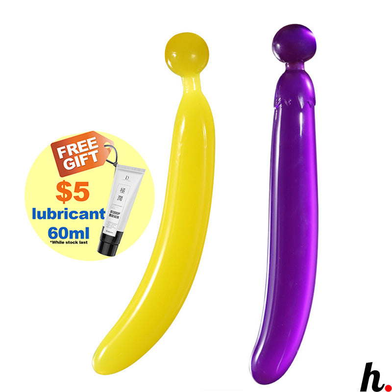 Dildo Banana Eggplant Sharp Erotic Soft Jelly Dildo