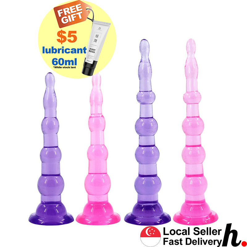 Anal Beads Six Stage Seven Stage Suction Cup Anal Plug Butt Plug Erotic Soft Jelly Excitement Style Sex Toys Singapore