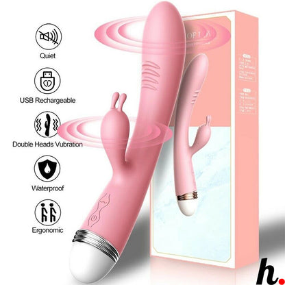 New Design Rabbit Vibrator 12 speed Waterproof AV Vibrator USB Charging