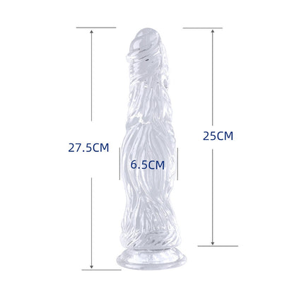 Crocodile HUGE Transparent Soft Jelly Dildo with Large Suction Cup