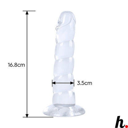 Transparent Dildo Smooth and Crimp Soft Jelly with Suction Cup