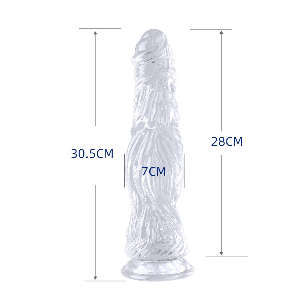 Crocodile HUGE Transparent Soft Jelly Dildo with Large Suction Cup