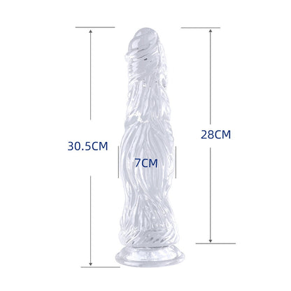 Crocodile HUGE Transparent Soft Jelly Dildo with Large Suction Cup