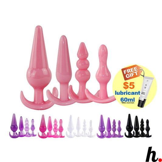 4 in One Anal Plug Butt Plug Erotic Soft Jelly Outdoor Excitement Style Sex Toys Singapore