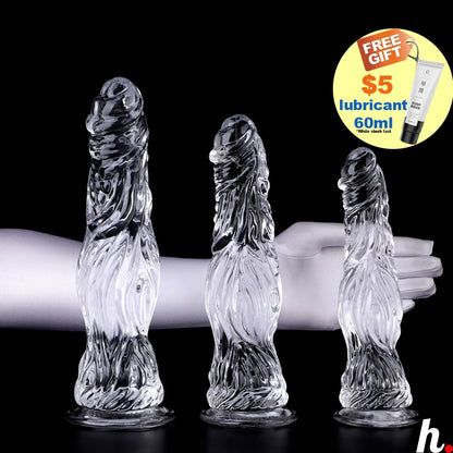 Crocodile HUGE Transparent Soft Jelly Dildo with Large Suction Cup