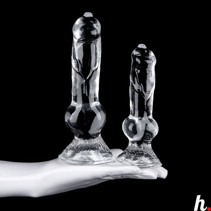 HUGE Dog Style Transparent Soft Jelly Dildo with Large Suction Cup