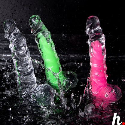 3 Colour Transparent Dildo XXLarge Realistic Erotic Soft Jelly Dildo Suction Cup Dildo