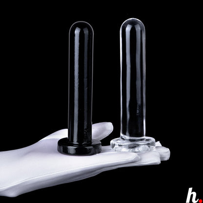 Transparent Black Straight Soft Jelly Anal Plug Butt Plug Dildo