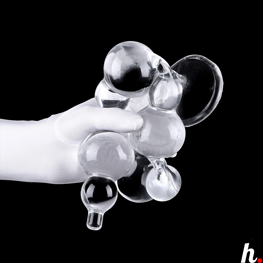 HUGE Transparent 10 stage Anal Beads Anal Plug Butt Plug Erotic Soft Jelly Excitement Style