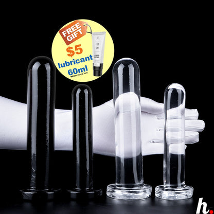 Transparent Black Straight Soft Jelly Anal Plug Butt Plug Dildo